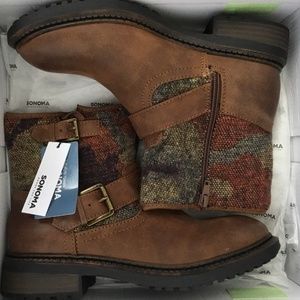 SONOMA Brown Zip Up Ankle Boots